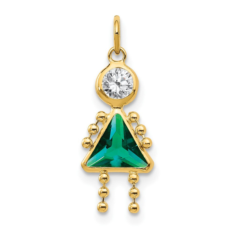14k May Girl Birthstone Charm