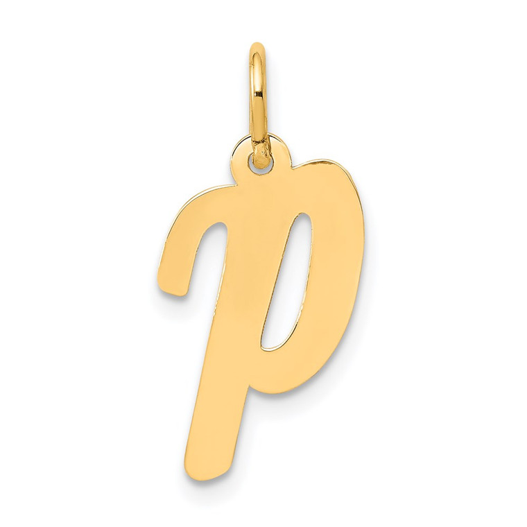14k Medium Script Letter P Initial Charm