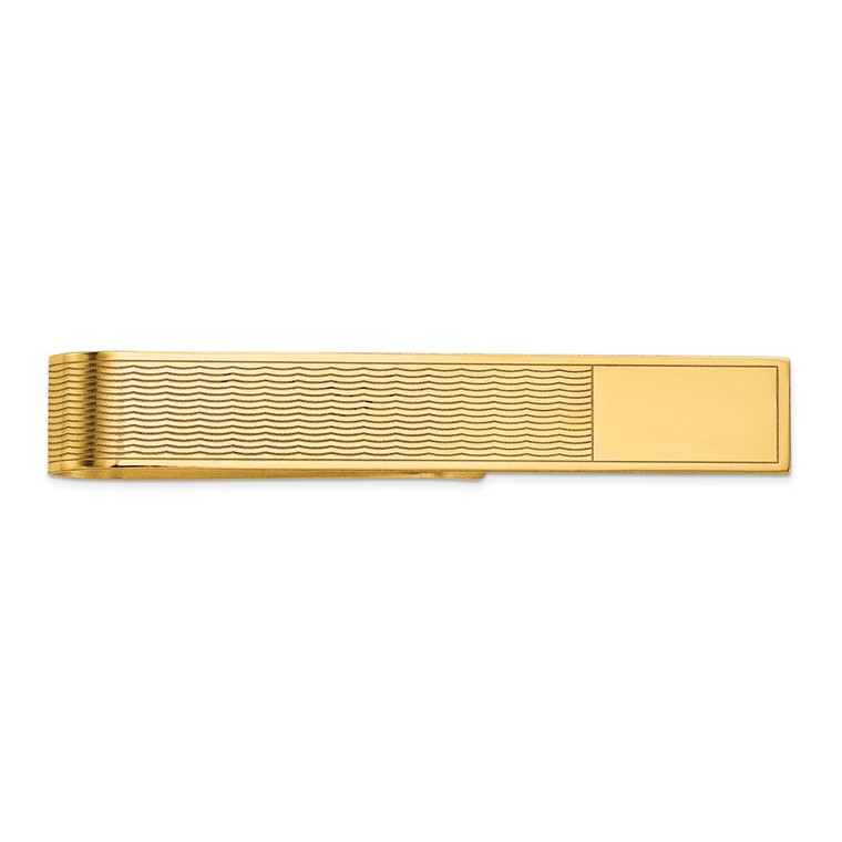 14k Men's Grooved Engravable Tie Bar - MC-FE0793B6-1327