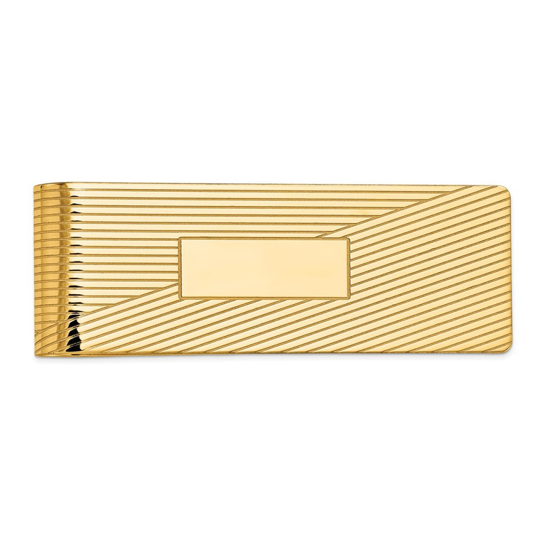 14k Men's Grooved Polished Money Clip - MC-6785848B-1131