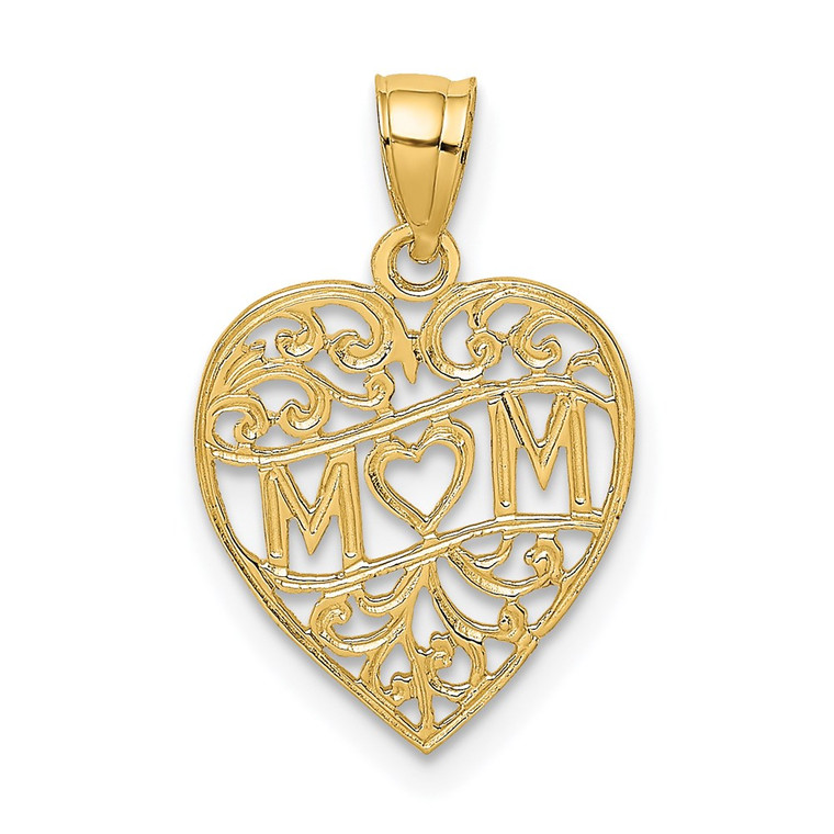14K MOM in Heart Charm - D3-5181CF61-5253