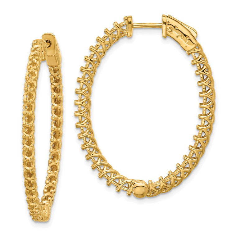 14k Oval Hoop w/Safety Clasp Earring Mountings - XE-733EEA02-9850