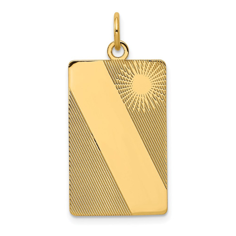 14k Patterned .013 Gauge Engravable Dog Tag Disc Charm - XM-4526A16A-3587