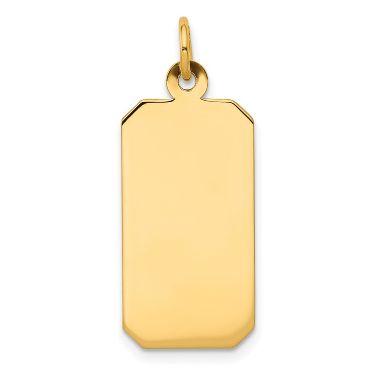 14k Plain .011 Gauge Engravable Rectangular Disc Charm - XM-9CEEBDEA-6238