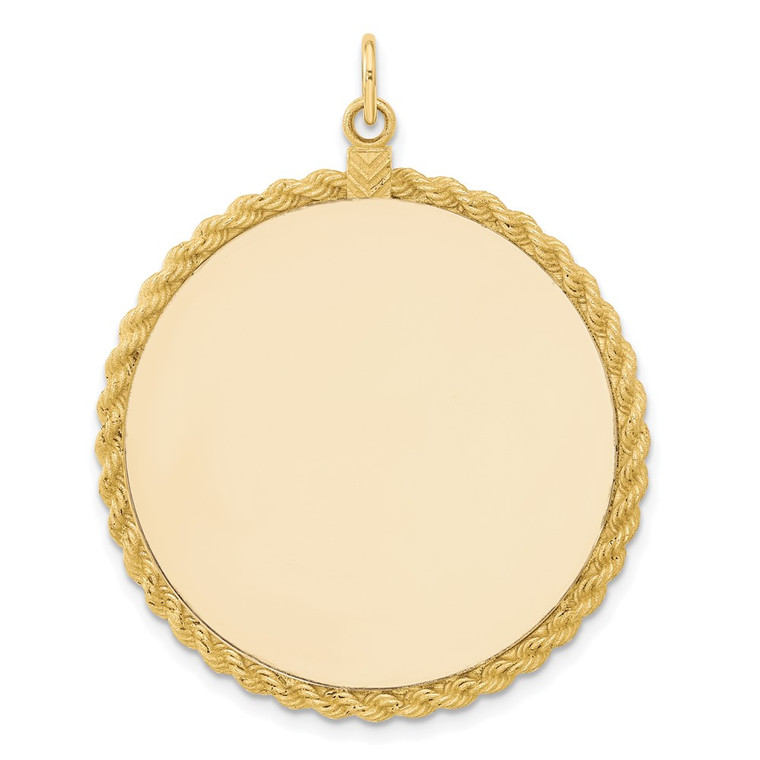 14k Plain .013 Gauge Circular Engravable Disc with Rope Charm - XM-6230B85F-5279