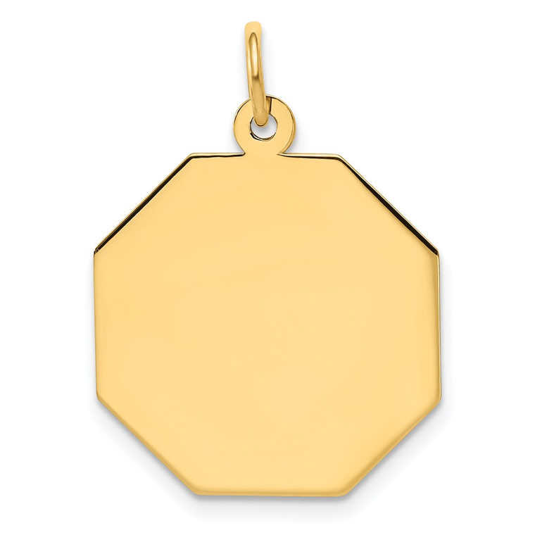 14k Plain .013 Gauge Engravable Octagonal Disc Charm - XM-D66C61B5-7075