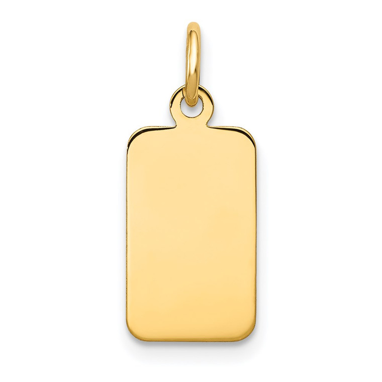 14k Plain .013 Gauge Engravable Rectangular Disc Charm - XM-1BA47657-3886