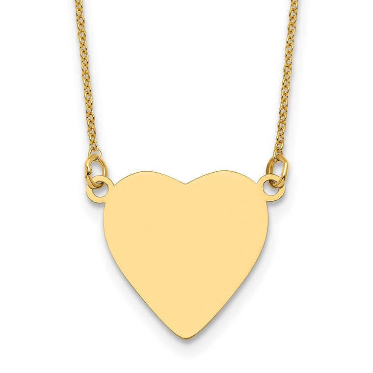 14k Plain .013 Gauge Heart Engravable Disc 18in Necklace - XM-939BAC30-7778