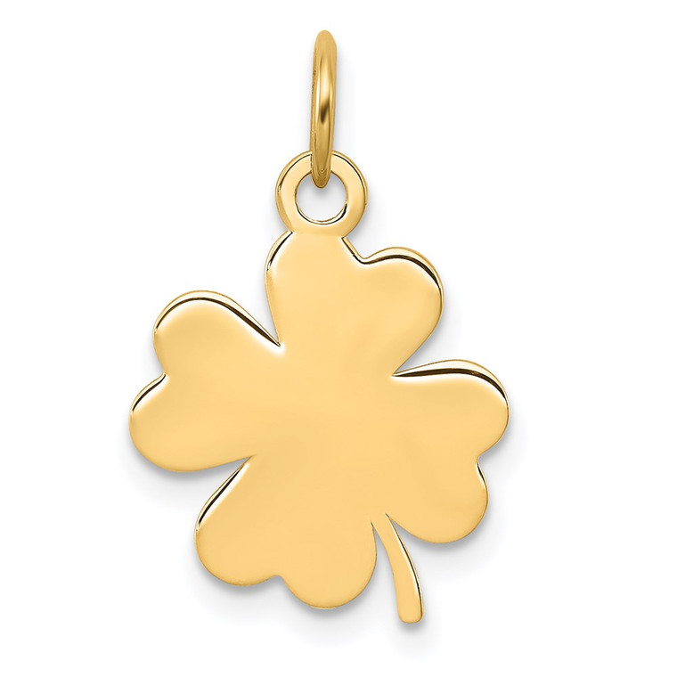 14k Plain .018 Gauge Engravable Clover Disc Charm - XM-88CA8D76-3067