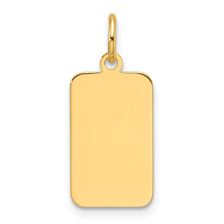 14k Plain .018 Gauge Engravable Rectangular Disc Charm - XM-09125E9C-4106