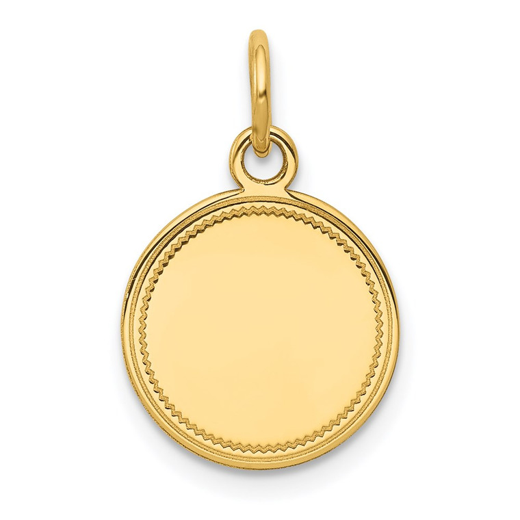 14k Plain .018 Gauge Engravable Round Disc Charm - XM-0BB22CD3-2951