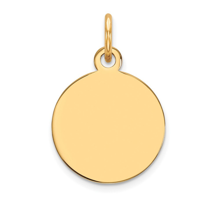 14k Plain .027 Gauge Circular Engravable Disc Charm - XM-11D7ADE5-5729