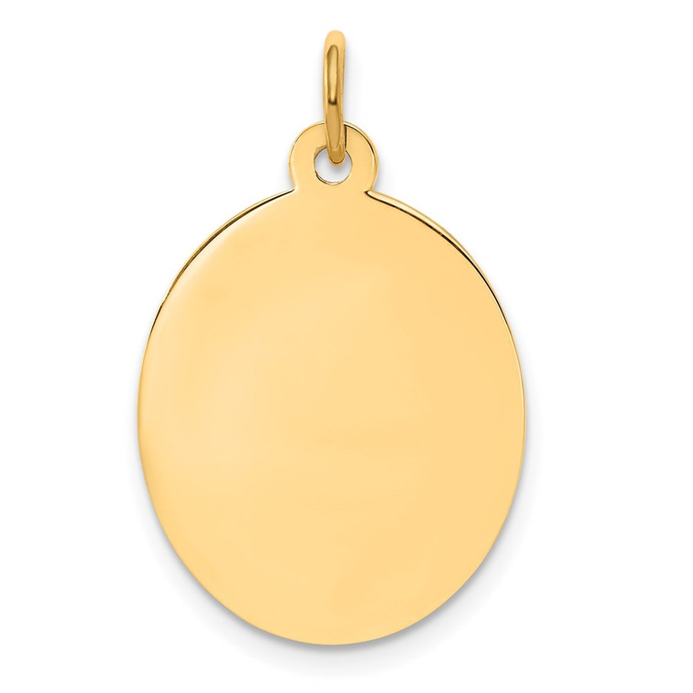 14k Plain .027 Gauge Engravable Oval Disc Charm - XM-774C132B-4928