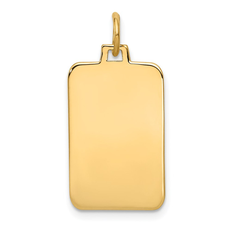 14k Plain .027 Gauge Engravable Rectangular Disc Charm - XM-8248F8D2-9813