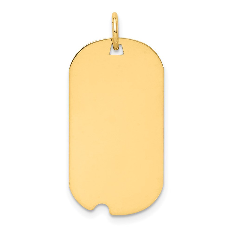 14k Plain .027 Gauge Engraveable Dog Tag w/Notch Disc Charm - XM-6B542F17-8085