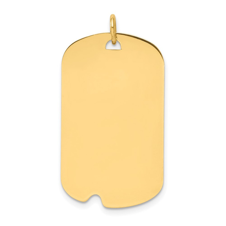 14k Plain .035 Gauge Engravable Dog Tag w/Notch Disc Charm - XM-4277AFC0-1278