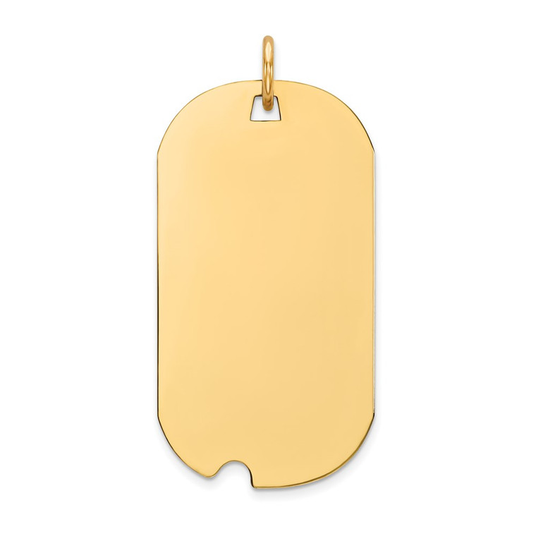 14k Plain .035 Gauge Engravable Dog Tag w/Notch Disc Charm - XM-4B1EFCB3-1811