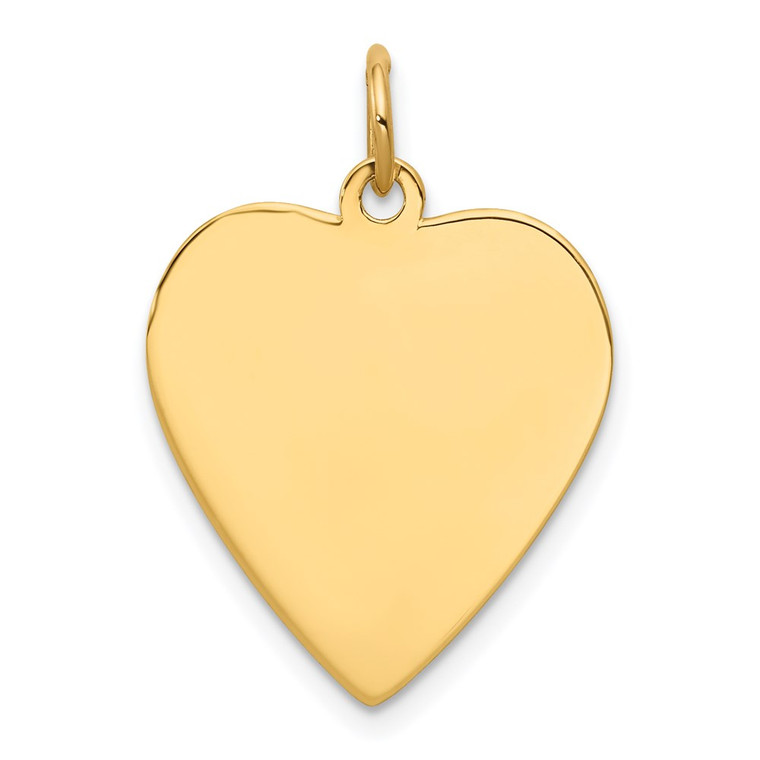 14k Plain .035 Gauge Engravable Heart Disc Charm - XM-CA4AAC11-3958