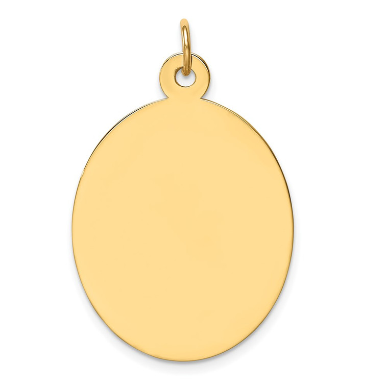 14k Plain .035 Gauge Engravable Oval Disc Charm - XM-97799A7C-4637