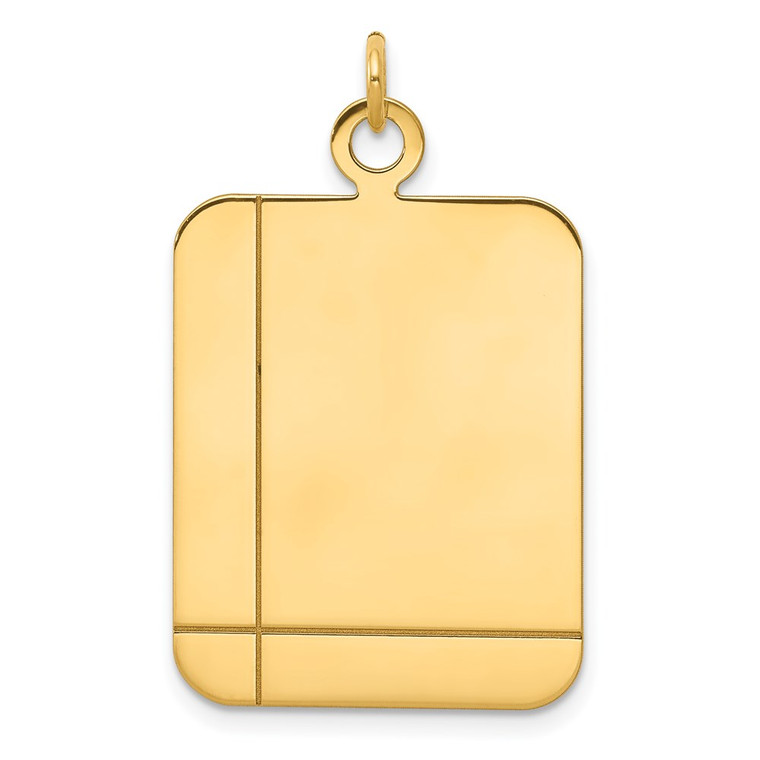 14k Plain Rectangular .035 Gauge Engravable Disc Charm - XM-5B3BE8FA-2801