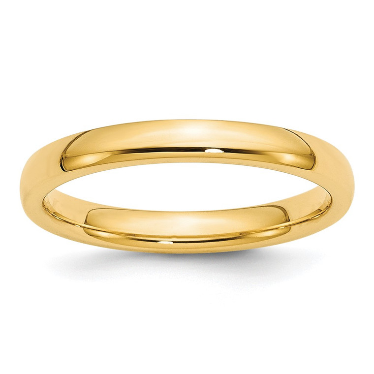 10k Yellow Gold 3mm Standard Weight Comfort Fit Wedding Band Size 7