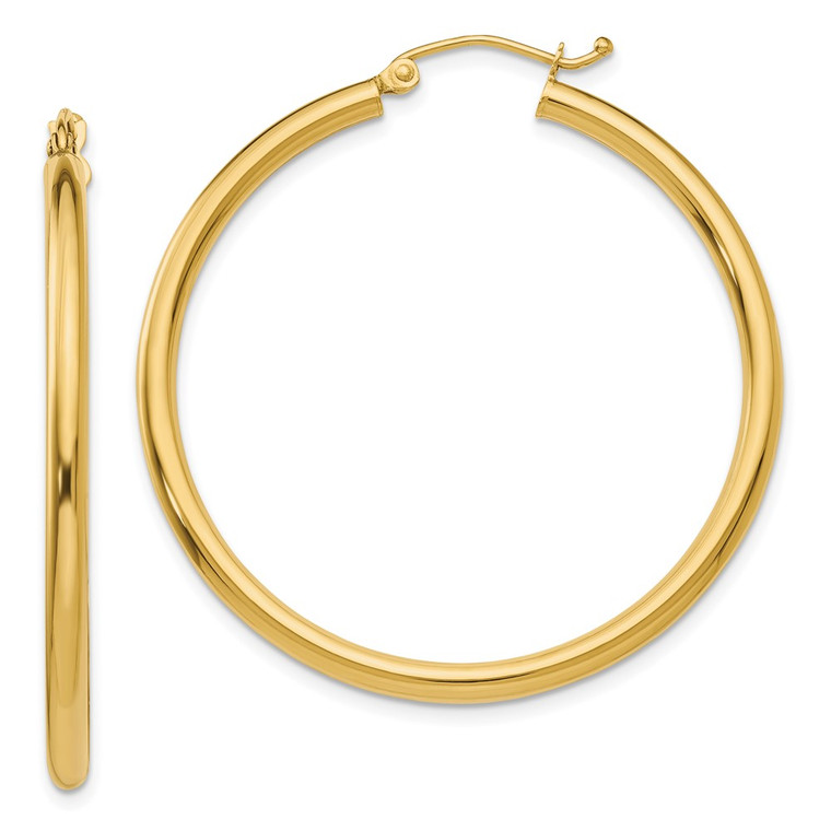 14K Polished 2.5mm Tube Hoop Earrings - T9-18880601-1174
