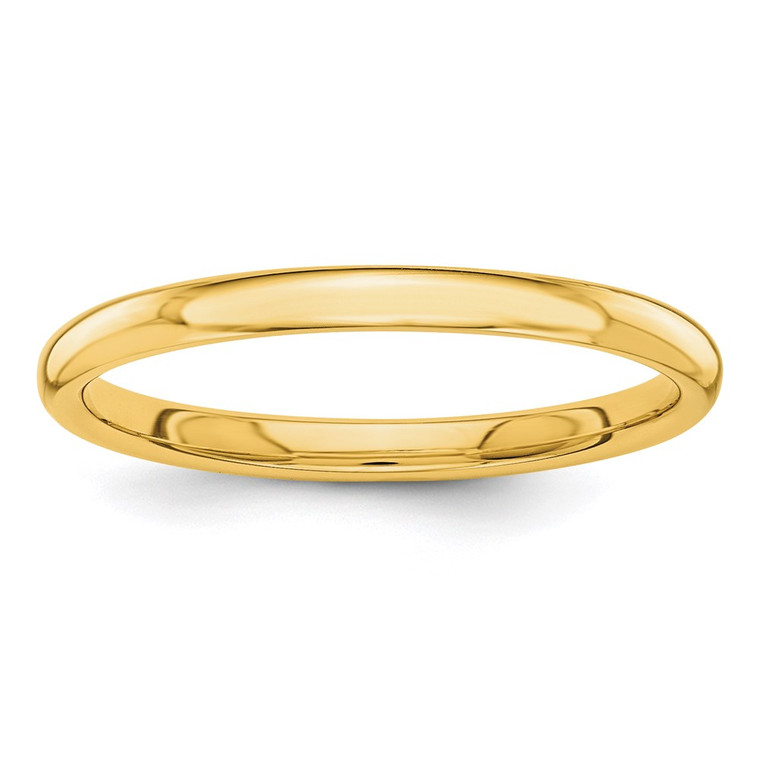 14k Polished 2mm Stackable Band Size 6.5