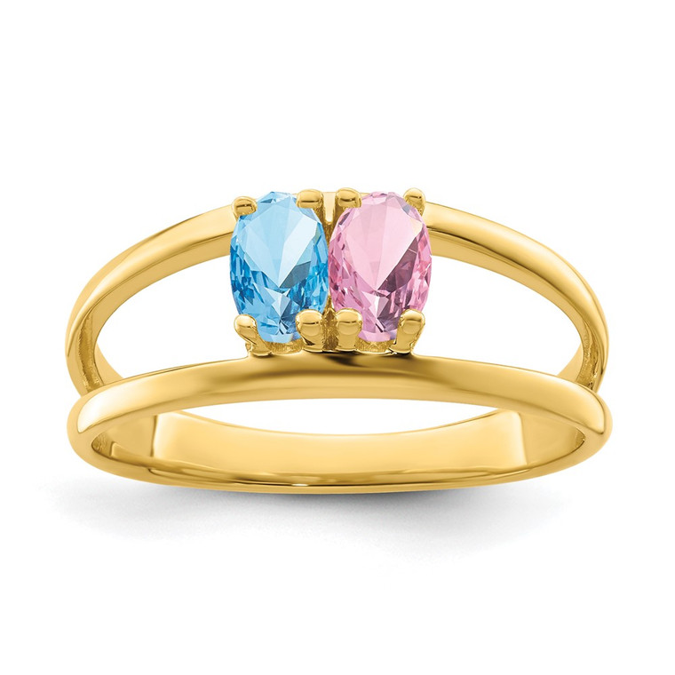 14k Polished 2-Stone Mothers Ring Mounting - XM-9519A754-8134