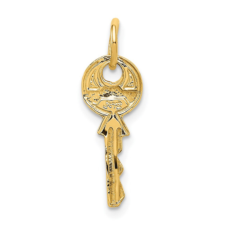 14K Polished 3D Rounded Top Key Charm - C3-1922DDEF-2207