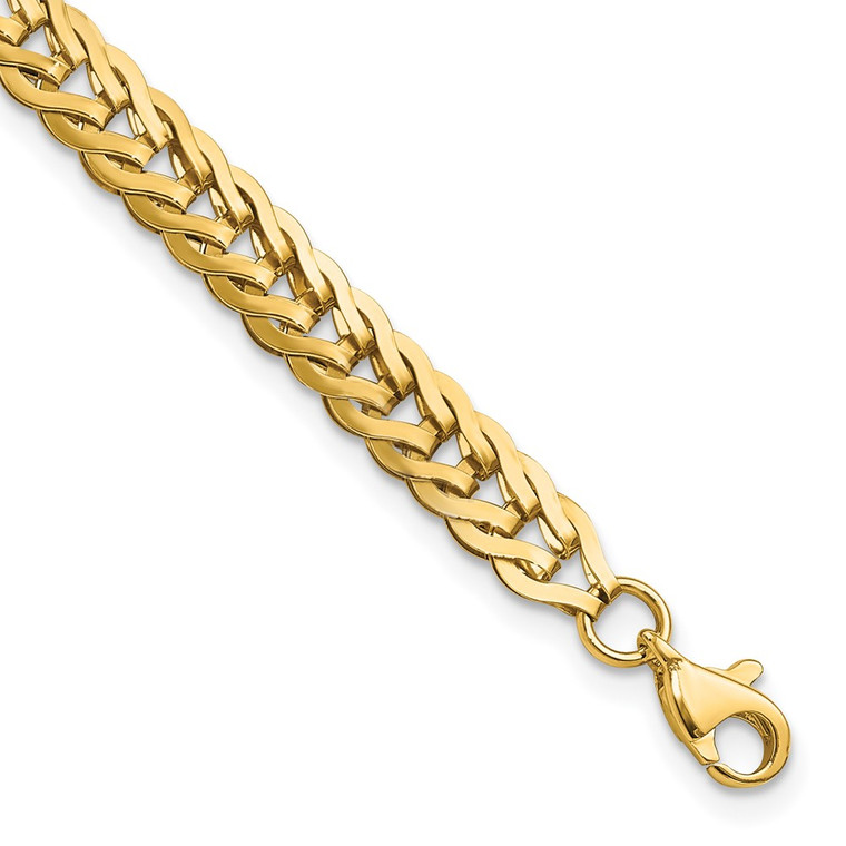 14K Polished 5mm Fancy Link 7.5 inch Bracelet