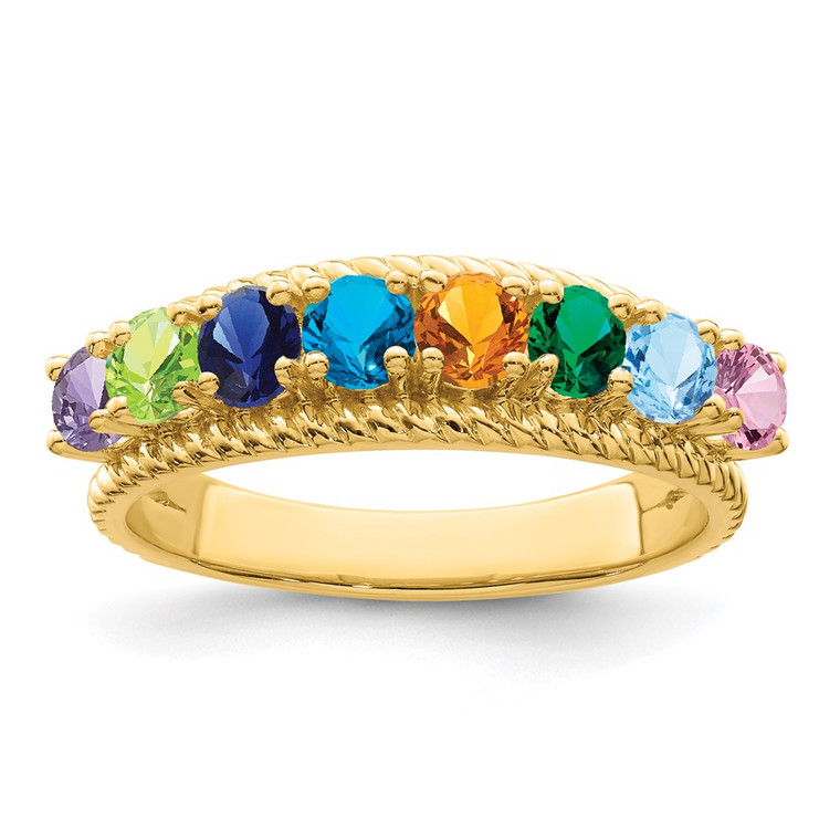 14k Polished 8-Stone Mothers Ring Mounting