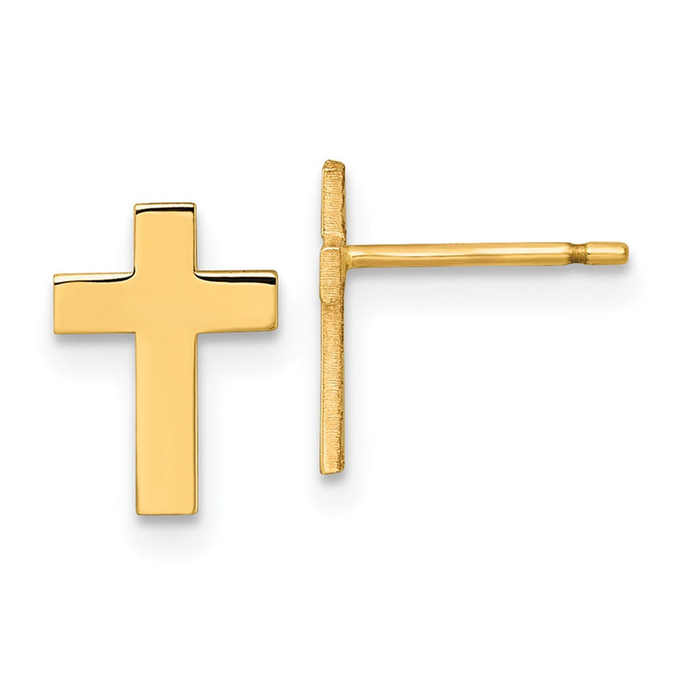 14k Polished Cross Post Earrings - XR-EABCA9E2-8709