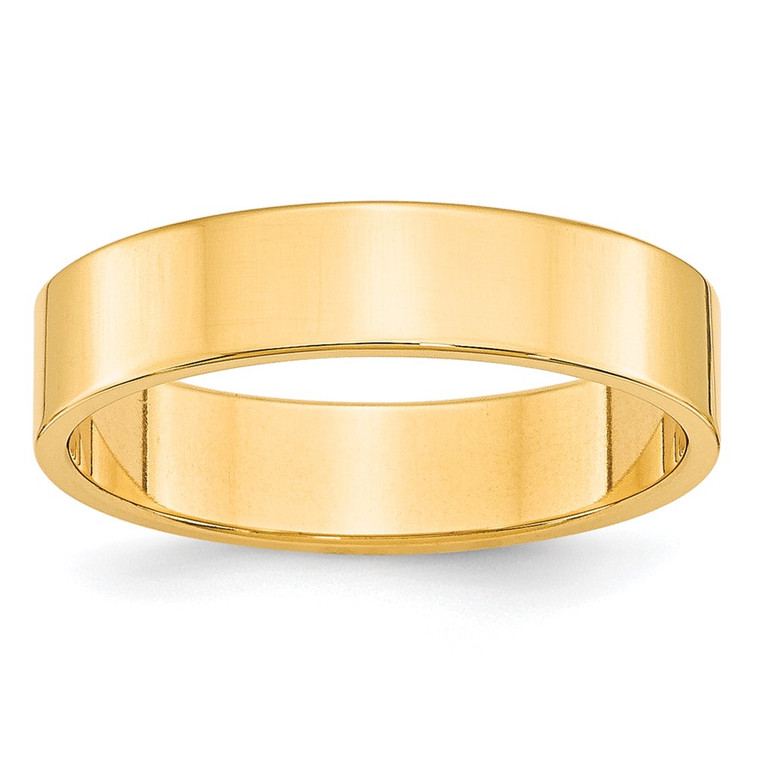 10k Yellow Gold 5mm Lightweight Flat Wedding Band Size 10