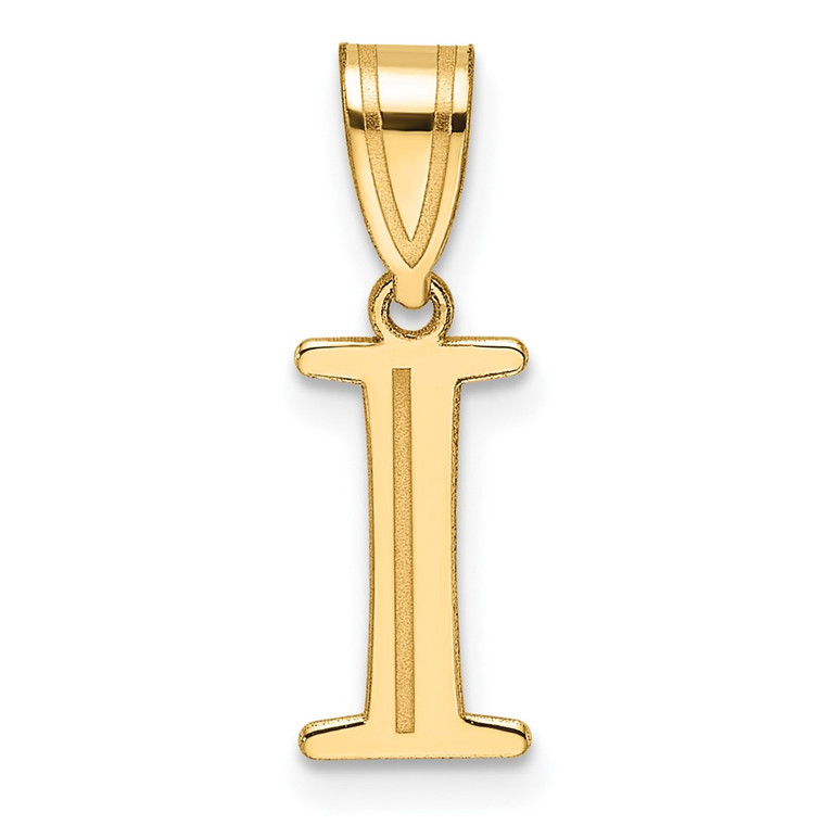 14k Polished Etched Letter I Initial Pendant - YC-F0E7DC7B-7103