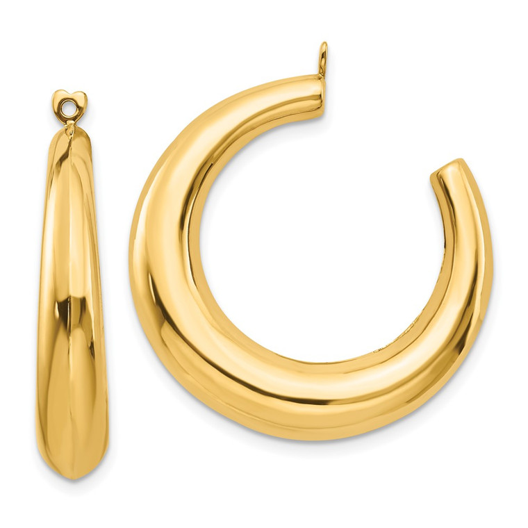 14k Polished Hollow Hoop Earring Jackets - E6-9BA85EB3-1034