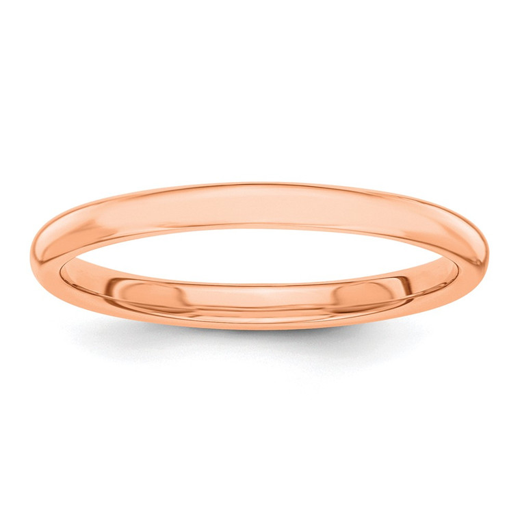 10K Rose Gold Polished 2mm Stackable Band Size 5