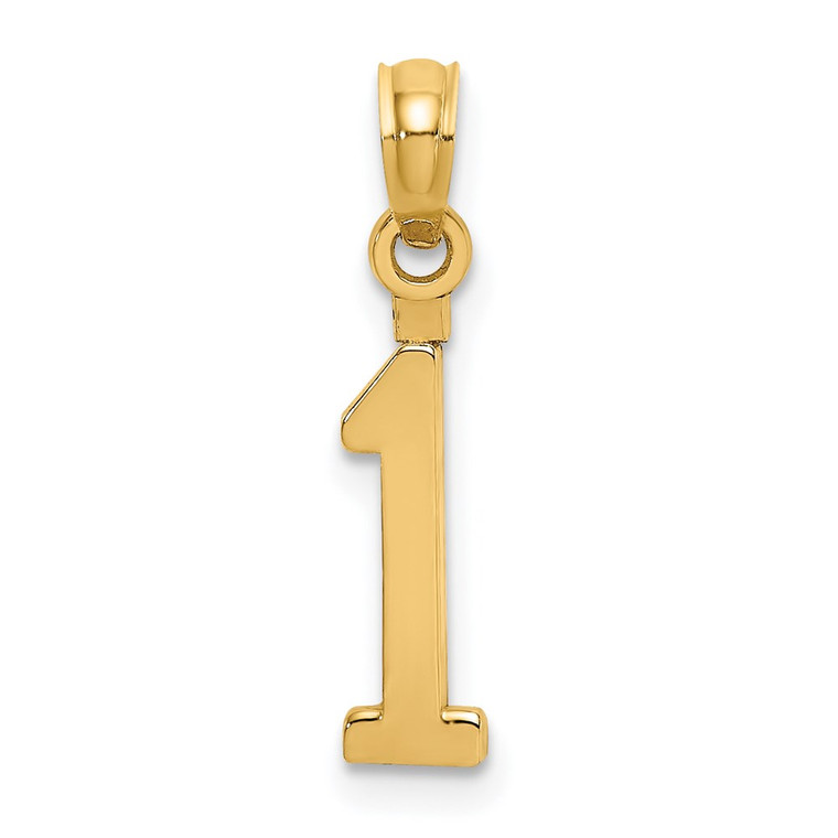 14k Polished Number 1 Pendant - NU-88D68CB5-5536