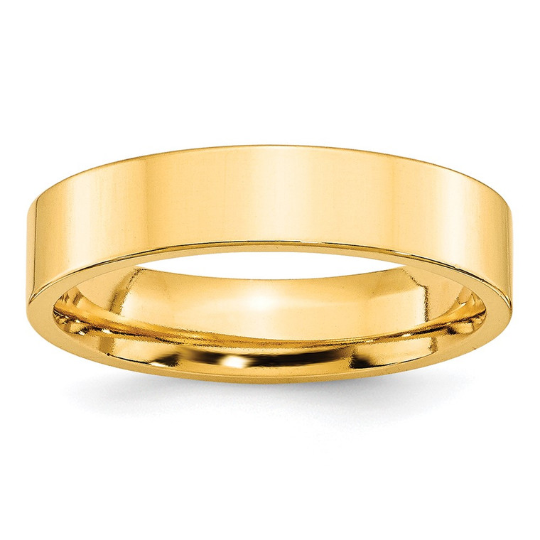 10k Yellow Gold 5mm Standard Weight Flat Comfort Fit Wedding Band Size 11.5