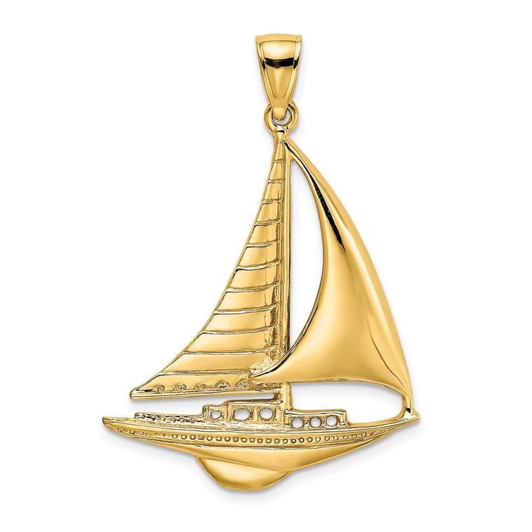 14K Polished Sailboat Charm - K7-F3018CF6-5462