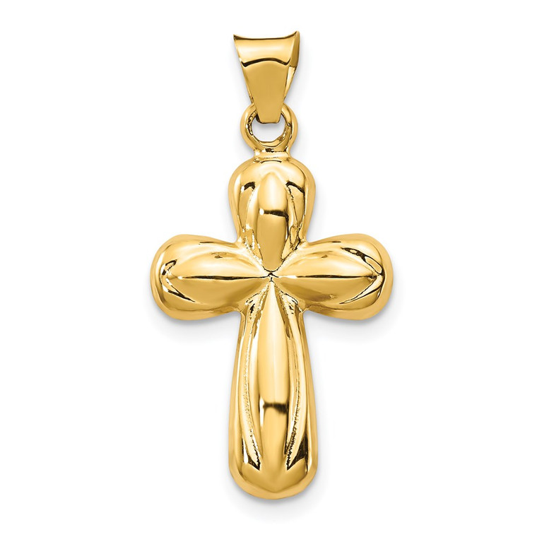 14k Polished Stamping Cross Pendant - K6-2F5D09CE-2009