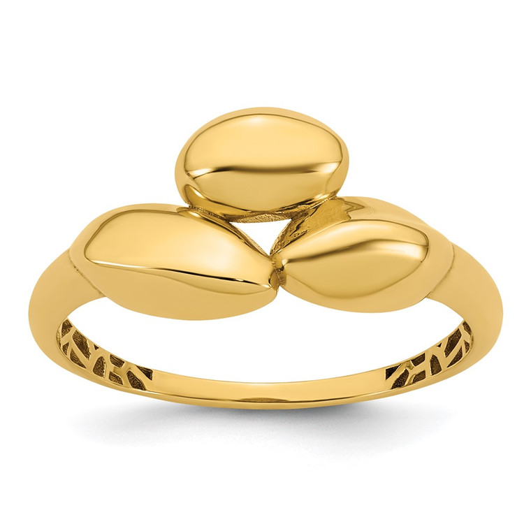 14k Polished Trio Domed Size 7 Ring