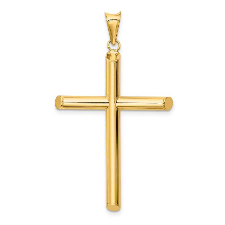 14k Polished Tube Cross Pendant - K6-8BEFFCAE-5169