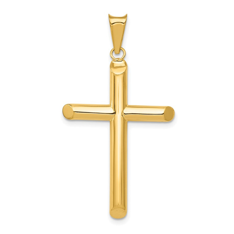 14k Polished Tube Cross Pendant - K6-D6DF378D-5494