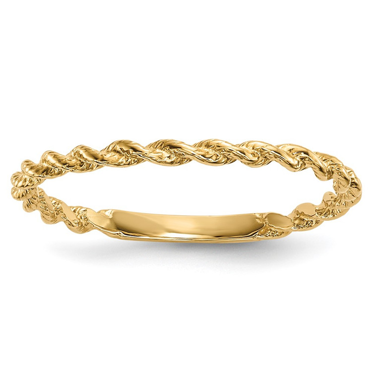 14k Polished Twisted Rope Ring - R6-831DFCBD-7749