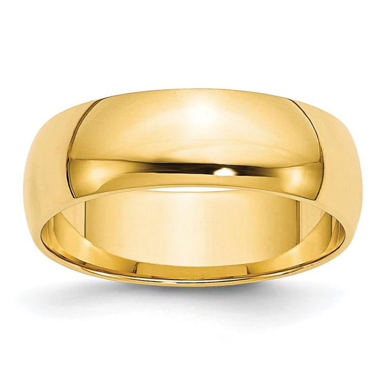 10k Yellow Gold 6mm Lightweight Half Round Wedding Band Size 11