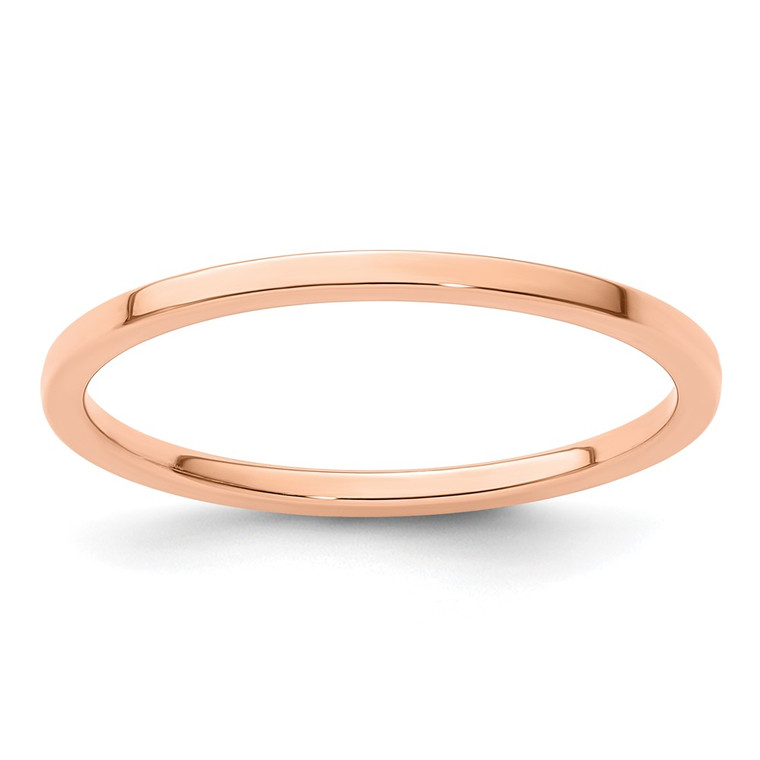 14K Rose Gold 1.2mm Flat Polished Stackable Band Size 4.5