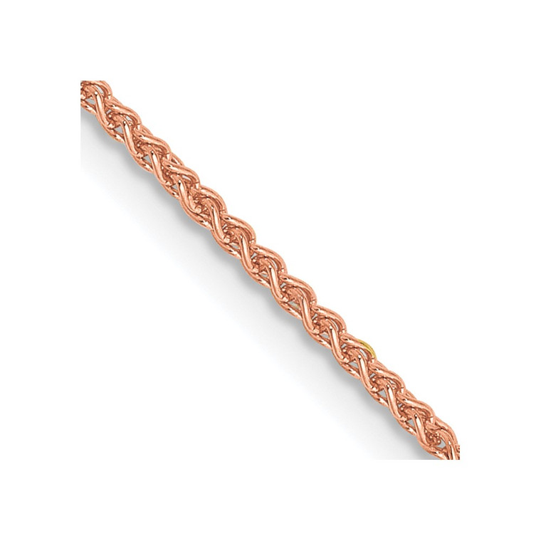14K Rose Gold 16 inch 1.25mm Solid Polished Spiga with Lobster Clasp Chain