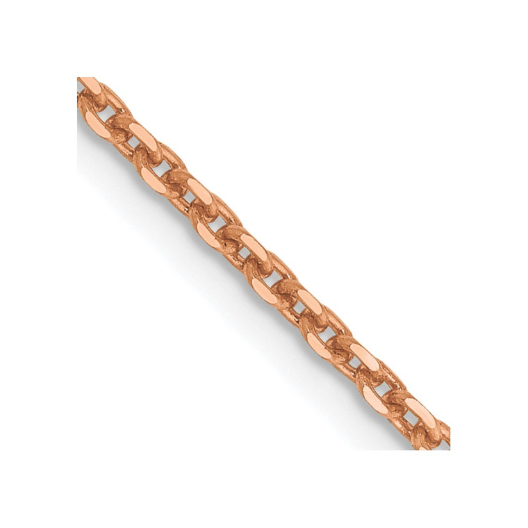 14K Rose Gold 16 inch 1.8mm Diamond-cut Cable with Lobster Clasp Chain