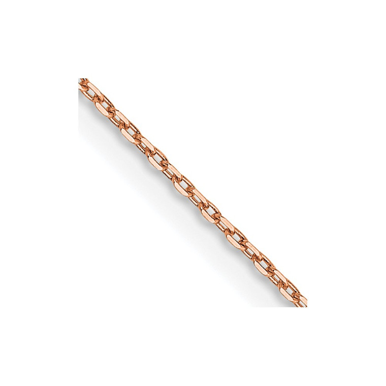 14K Rose Gold 20 inch .8mm Diamond-cut Cable with Lobster Clasp Chain