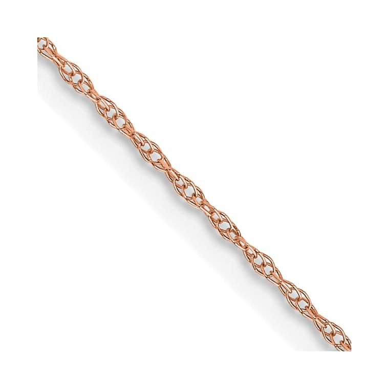 14K Rose Gold 24 inch Carded .6mm Cable Rope with Spring Ring Clasp Chain